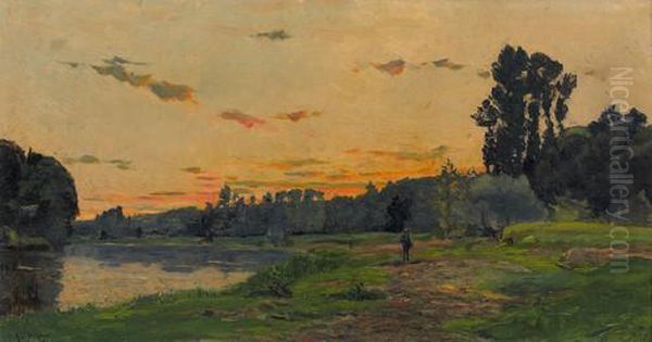 Auenlandschaft Mit Figur - view 1