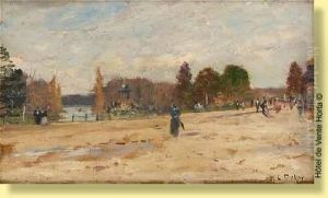 Promenade Dominicale Au Bois De Boulogne by Hippolyte Camille Delpy