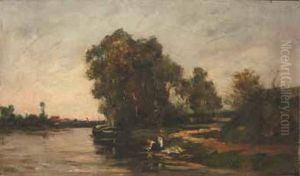 Lavandieres Au Bord De Riviere