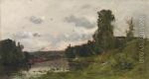 Bord De La Seine by Hippolyte Camille Delpy