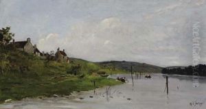 Washerwoman On A Riverbank