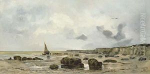Le Retour Des Pecheurs Sur Une Plage, Normandie Le Retour Des Pecheurs Sur Une Plage, Normandie