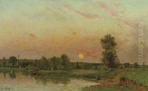 Fisherman On A River Bank