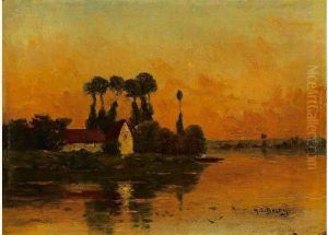 Bord De Riviere by Hippolyte Camille Delpy