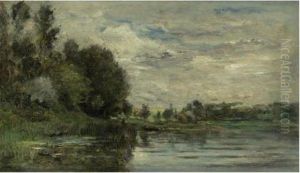 Washerwomen At Sunset by Hippolyte Camille Delpy