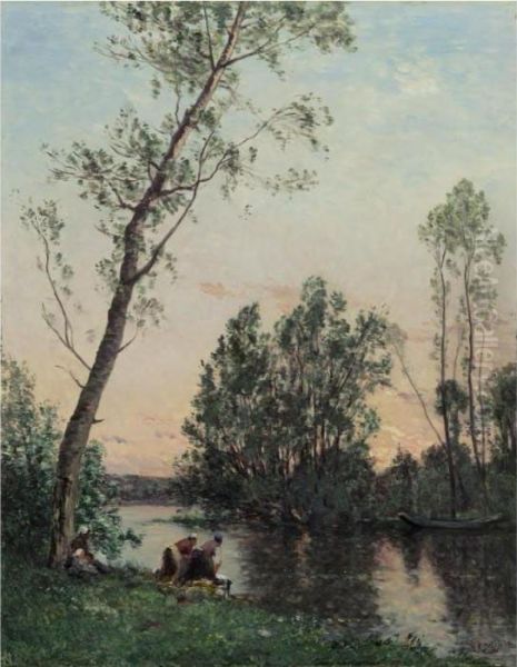 Sunset On The Banks Of The L'oise - view 1