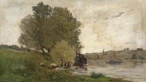Les Lavendieres Au Bord De L'oise