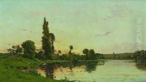 Franzosische
Flusslandschaft by Hippolyte Camille Delpy