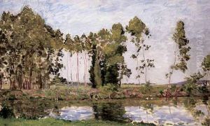 Bord De Riviere Anime by Hippolyte Camille Delpy