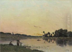 On The Riverbank At Sunset