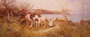 Feeding the calves by Thomas Lloyd