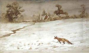 A fox in snow by Thomas Lloyd