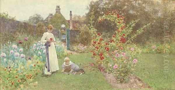Playmates in a summer garden - view 1