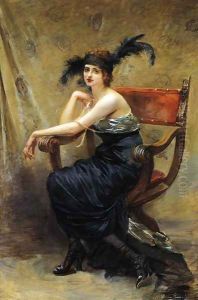 Woman Sitting in a 'Dagobert' Armchair by Madeleine Jeanne Lemaire