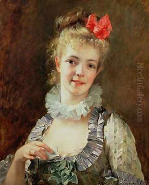 Girl with Love Letter or the Valentine by Madeleine Jeanne Lemaire