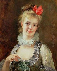 Girl with Love Letter or the Valentine by Madeleine Jeanne Lemaire
