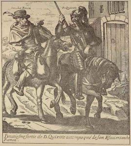 Don Quixote and Sancho Pansa 1650-52 by Jacques Lagniet