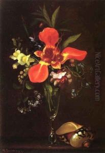 Vase of Flowers and a Shell by Paul Lacroix