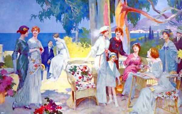 Tea Party in a garden on the French Riviera - view 1