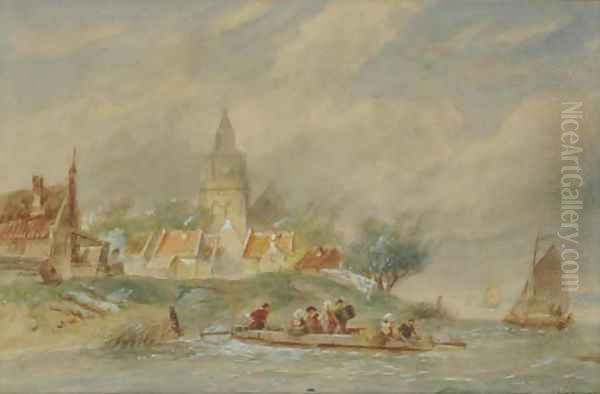 A ferry crossing a river - view 1