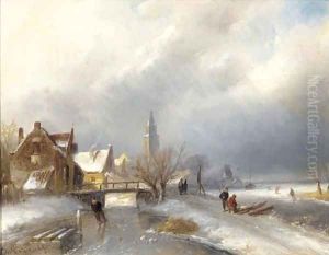 A winter's day with skaters on the ice