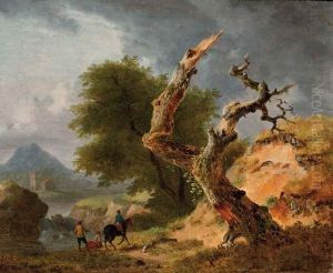 A Mountainous Landscape by Jean Louis (Marnette) De Marne