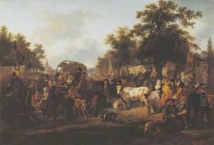 Le Village En Fete by Jean Louis (Marnette) De Marne