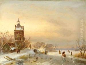 Figures on a frozen waterway 2