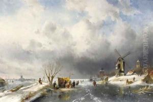 At the 'koek en zopie' in a panoramic winter landscape