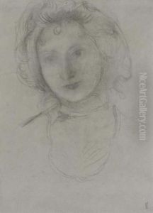 Portrait D'yvonne Lerolle A La Boucle Sur Le Front by Maurice Denis