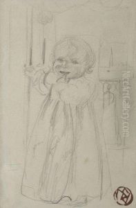 Etude Pour Le Balcon A Venise (madeleine Denis, Plus Tard Follain) by Maurice Denis