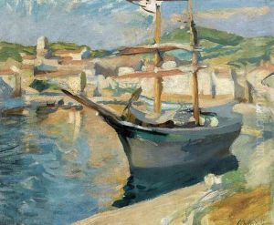 Hafenpartie Mit Segelboot In Sudlicher Stadt. by Maurice Denis
