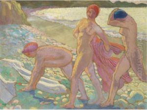 Soir Sur La Plage, Apres Le Bain by Maurice Denis