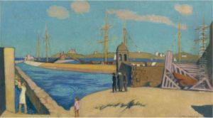 Roscoff La Tourelle Marie Stuart, Au Fond La Chapelle Sainte Barbe by Maurice Denis
