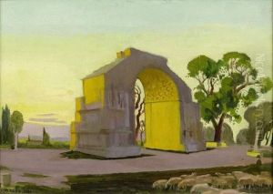 Arc De Triomphe De Saint-remy Au Soleil Couchant