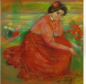 Portrait De Christine Lerolle, Entre 1897 Et 1900 by Maurice Denis