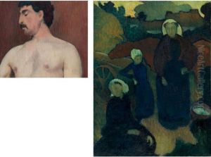 Bretonnes And Portrait D'homme: A Double-sided Painting by Maurice Denis