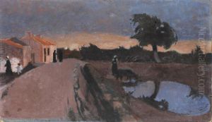 Bretonnes Au Village, Pres De La Mare by Maurice Denis