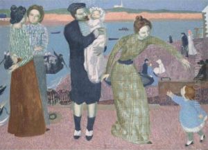 Les Parisiens Au Bord De La Mer, Soir by Maurice Denis