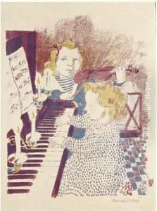 Frontispice Des Concerts Du Petit Frere Et De La Petite Soeur, Diandre Rossignol. 1903. by Maurice Denis