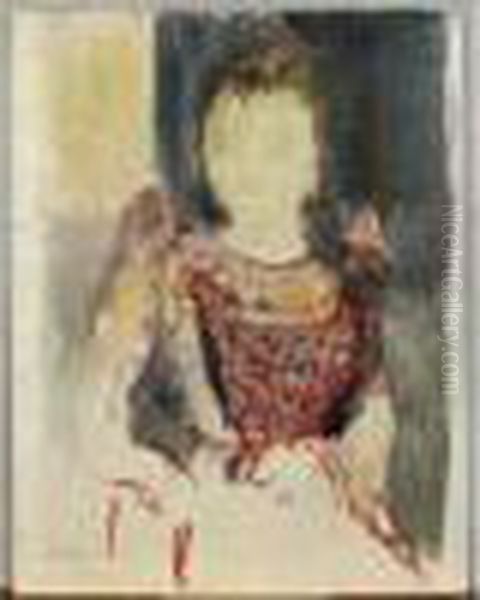 Depeche De Toulouse/portrait De Marthe Au Tablier Rouge, Vers 1892 - view 1