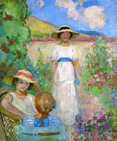 Les Andelys, Three Girls in a Garden - view 1