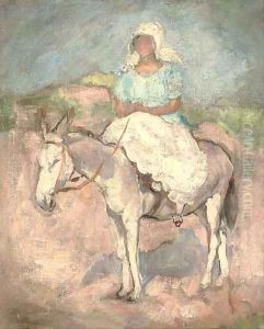 Saint-Jean-de-Monts, jeune femme sur un ane