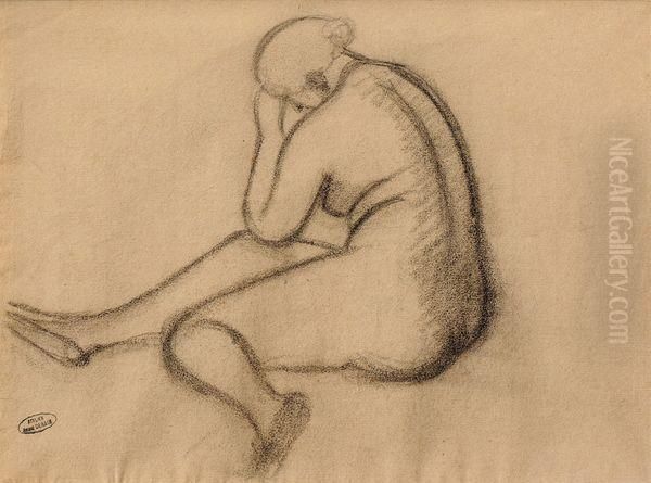 Etude De Femme Nue Assise - view 1