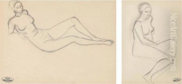 Femme Allongee, Femme Assise - view 1
