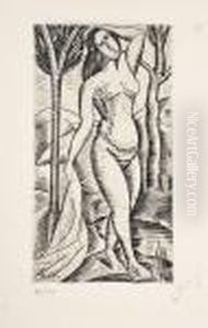 Baigneuse Nue Aux Arbres