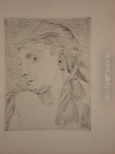 Tete De Femme Avec Une Tresse - view 1
