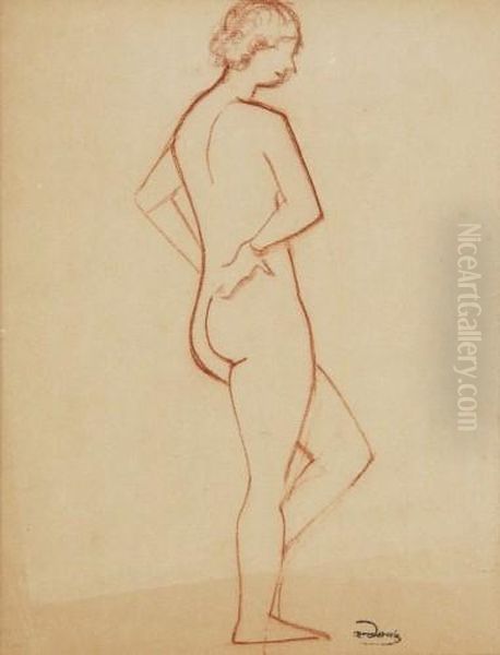 Femme Nue Debout De Profil - view 1