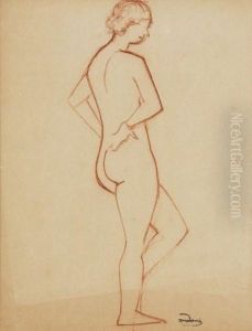 Femme Nue Debout De Profil by Andre Derain