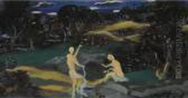 Deux Baigneuses Dans Un Paysage - view 1